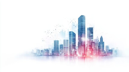 A futuristic cityscape with luxury skyscrapers made of cryptocurrency symbols, indicating the wealth generated through digital investments