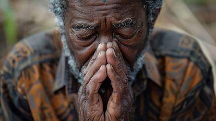 Devout Man in Prayer Pose