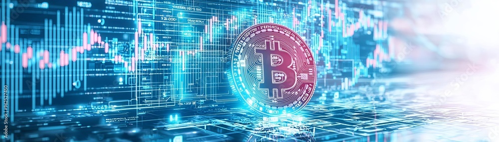 Poster a hightech interface displaying a growing balance in a digital wallet, symbolizing the accumulation 