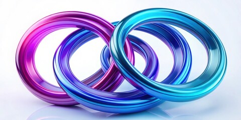 Abstract render of blue and purple colored rings, abstract,render, blue, purple, rings, circular, vibrant, vivid, geometric