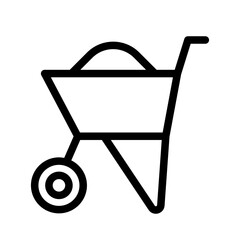 wheelbarrow, labor and constructions line icon set vector