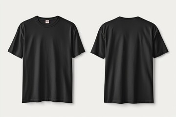 Black Tshirt Mockup Front and Back Isolated created with Generative AI