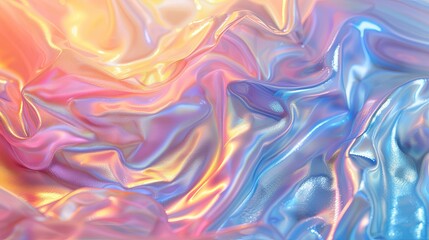 Fototapeta premium Abstract Holographic Fabric with Wavy Texture
