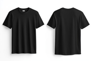 Fototapeta premium Black Tshirt Mockup Front and Back Isolated created with Generative AI