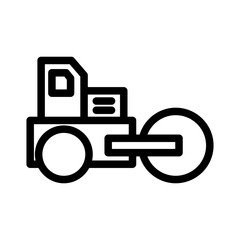 road roller, labor and constructions line icon set vector