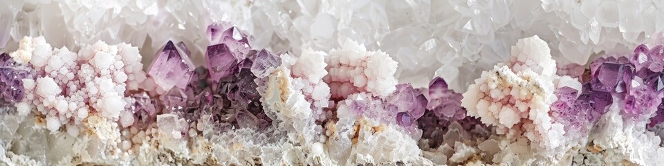 Fototapeta premium Albite Mineral Sample Accompanied by Lepidolite