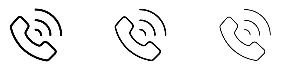 Phone call liner icon vector set.