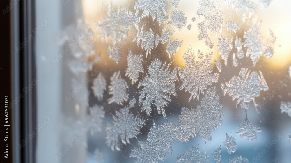Poster Intricate Frost Patterns on a Window Pane