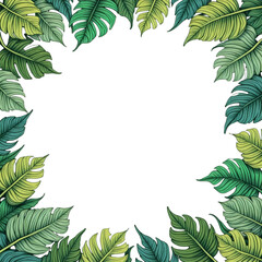 Fototapeta premium A green leafy frame