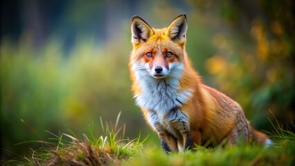 Obraz premium Captivating image of a red fox in its natural habitat, red fox, wildlife, nature, animal, mammal, fur, predator, outdoors