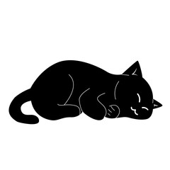 Cute Black Cat Illustration