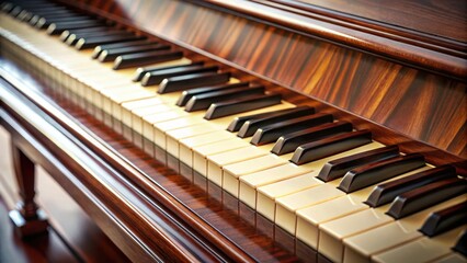 Close up of a classic pianoforte with ivory keys, music, instrument, keys, classical, vintage, close up, detail, black
