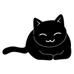Cute Black Cat Illustration