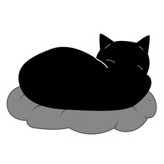 Cute Black Cat Illustration