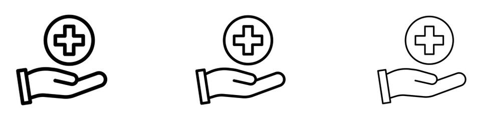 Medical support liner icon vector set.