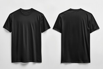 Black Tshirt Mockup Front and Back Isolated created with Generative AI