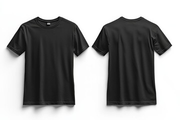 Black Tshirt Mockup Front and Back Isolated created with Generative AI