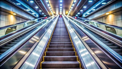 Blurred background metro escalator , transportation, urban, subway, underground, commuter