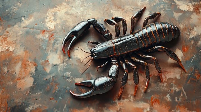 Intimidating Scorpion Creature in a Dramatic Dark Lair