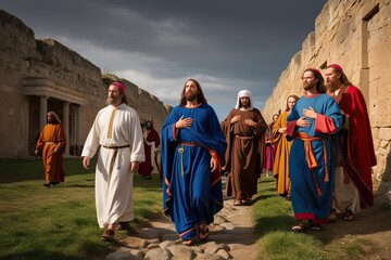 Fototapeta premium The Authentic Significance of Holy Week Exploring Hardship Fatigue and Sacrifice on the Passion Journey