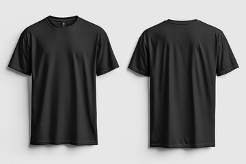Black Tshirt Mockup Front and Back Isolated created with Generative AI