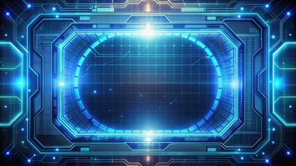 Futuristic abstract HUD sci-fi display with glowing digital elements , technology, interface, display, futuristic