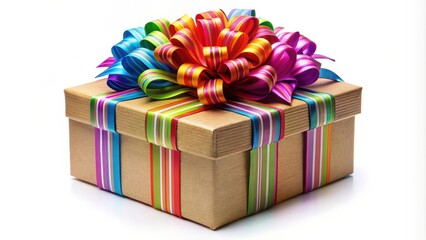 Fototapeta premium A large gift box filled with colorful ribbons and bows, gift, present, surprise, celebration, birthday, holiday, festive