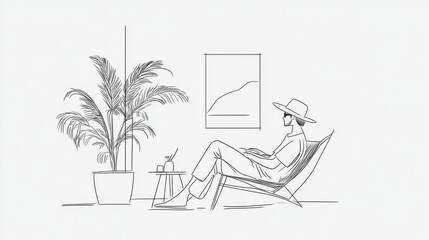 A series of minimalist line drawings,
