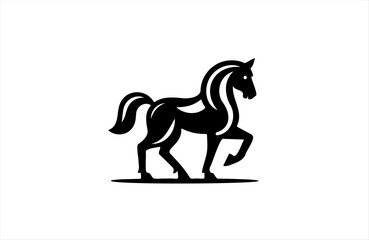 Obraz premium a horse icon of silhouette vector design in white background