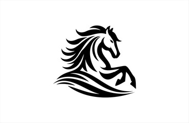 a horse icon of silhouette vector design in white background