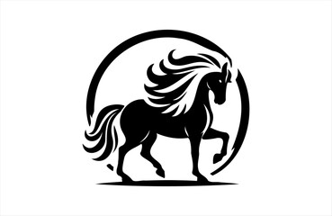 Fototapeta premium a horse icon of silhouette vector design in white background