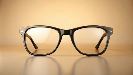 Stylish black glasses on a beige background, , glasses, black, cinema, entertainment, fashion, trendy, modern, accessory