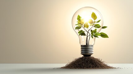28 Light bulb with interconnected roots, deep insight and foundational growth, flat design illustration