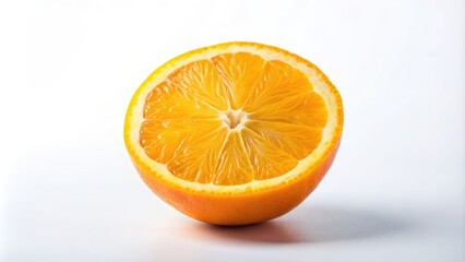 Fototapeta premium Fresh half of an orange, isolated on white background, orange, half, isolated, cutout, healthy, organic, produce, fruit