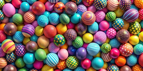 Fototapeta premium Seamless colorful balls pattern, perfect for backgrounds or textiles, colorful, balls, seamless, pattern, vibrant, abstract