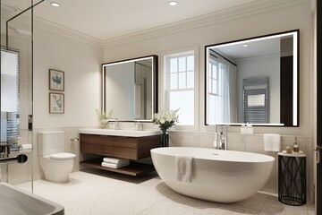 Chic Bathroom Interior Design in a Pristine Three-Dimensional Setting