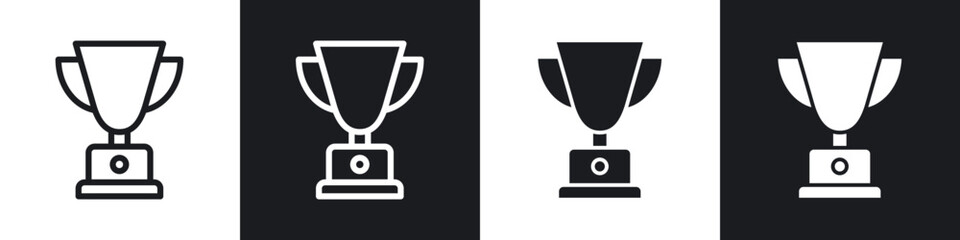 Trophy line icon vector illustration set.