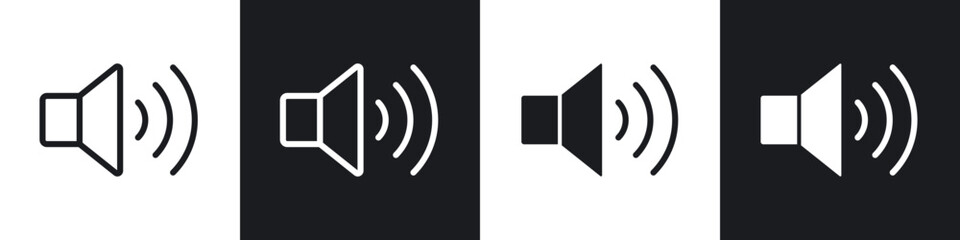 Volume line icon vector illustration set.