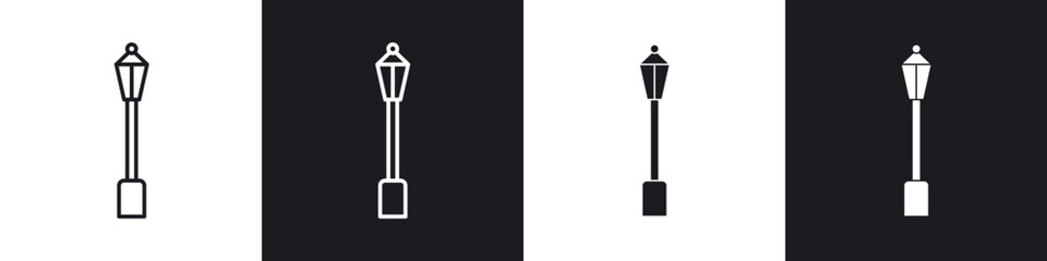 Street light line icon vector illustration set.