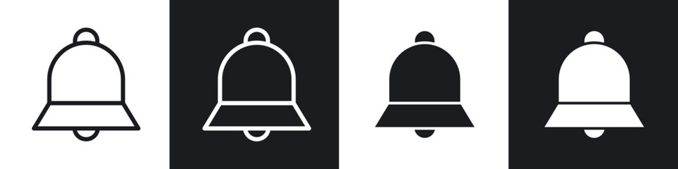 Bell line icon vector illustration set.