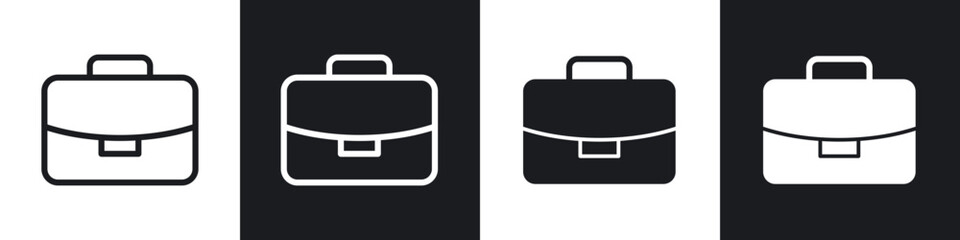 Briefcase line icon vector illustration set.