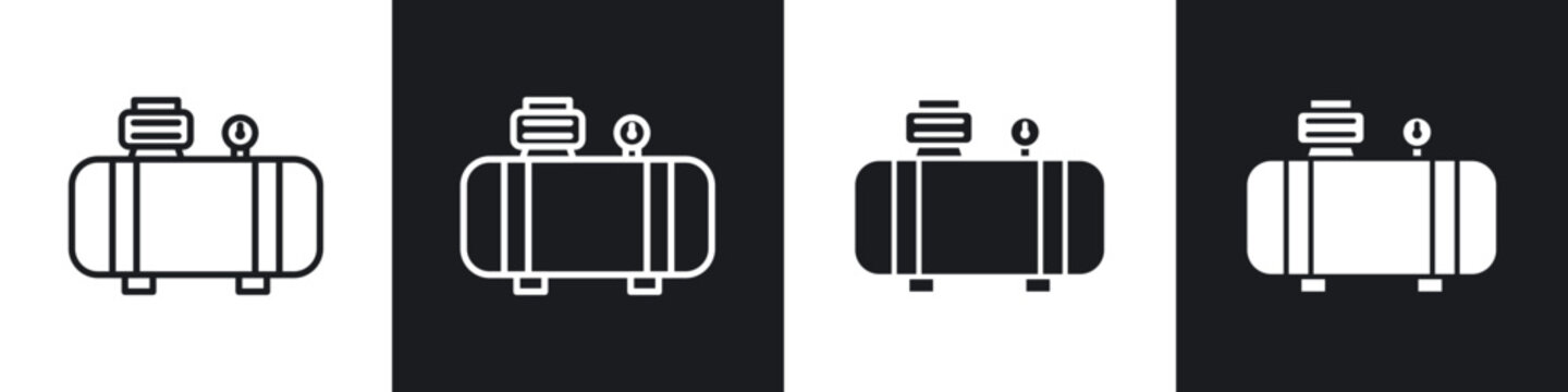 Compressor line icon vector illustration set.