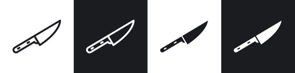 Knife line icon vector illustration set.