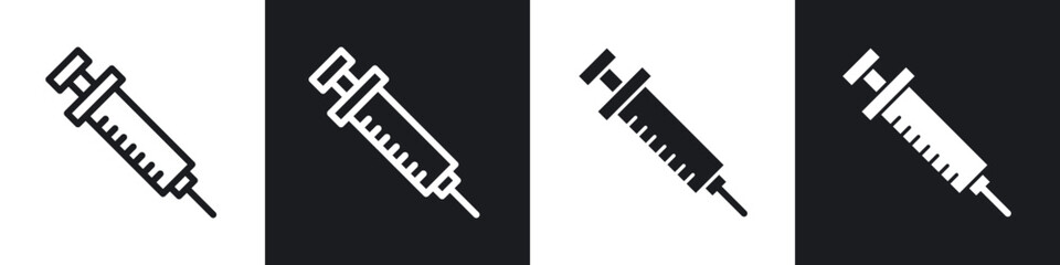 Syringe line icon vector illustration set.