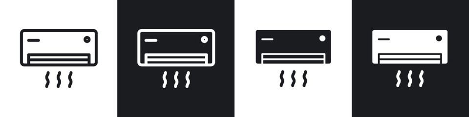 Obraz premium Air conditioner line icon vector illustration set.