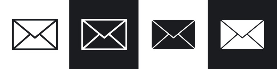 Email line icon vector illustration set.