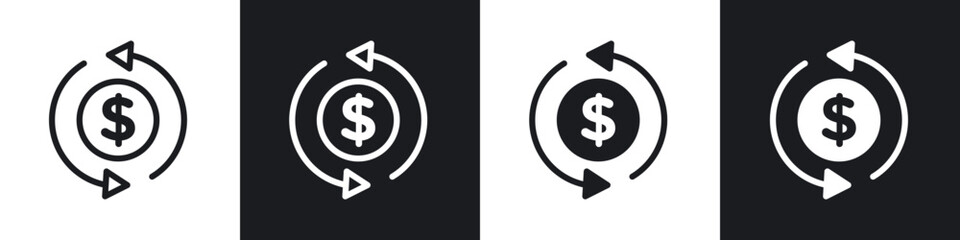 Cash flow line icon vector illustration set.