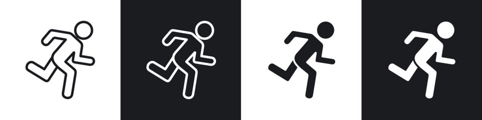Running line icon vector illustration set.