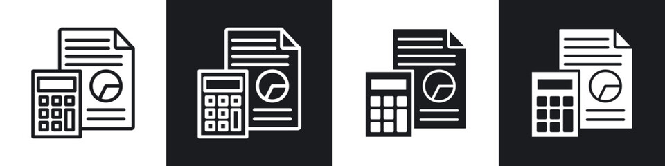 Accounting line icon vector illustration set.