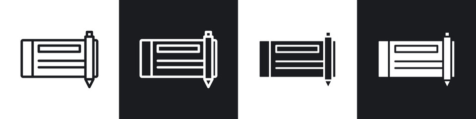 Signing cheque line icon vector illustration set.